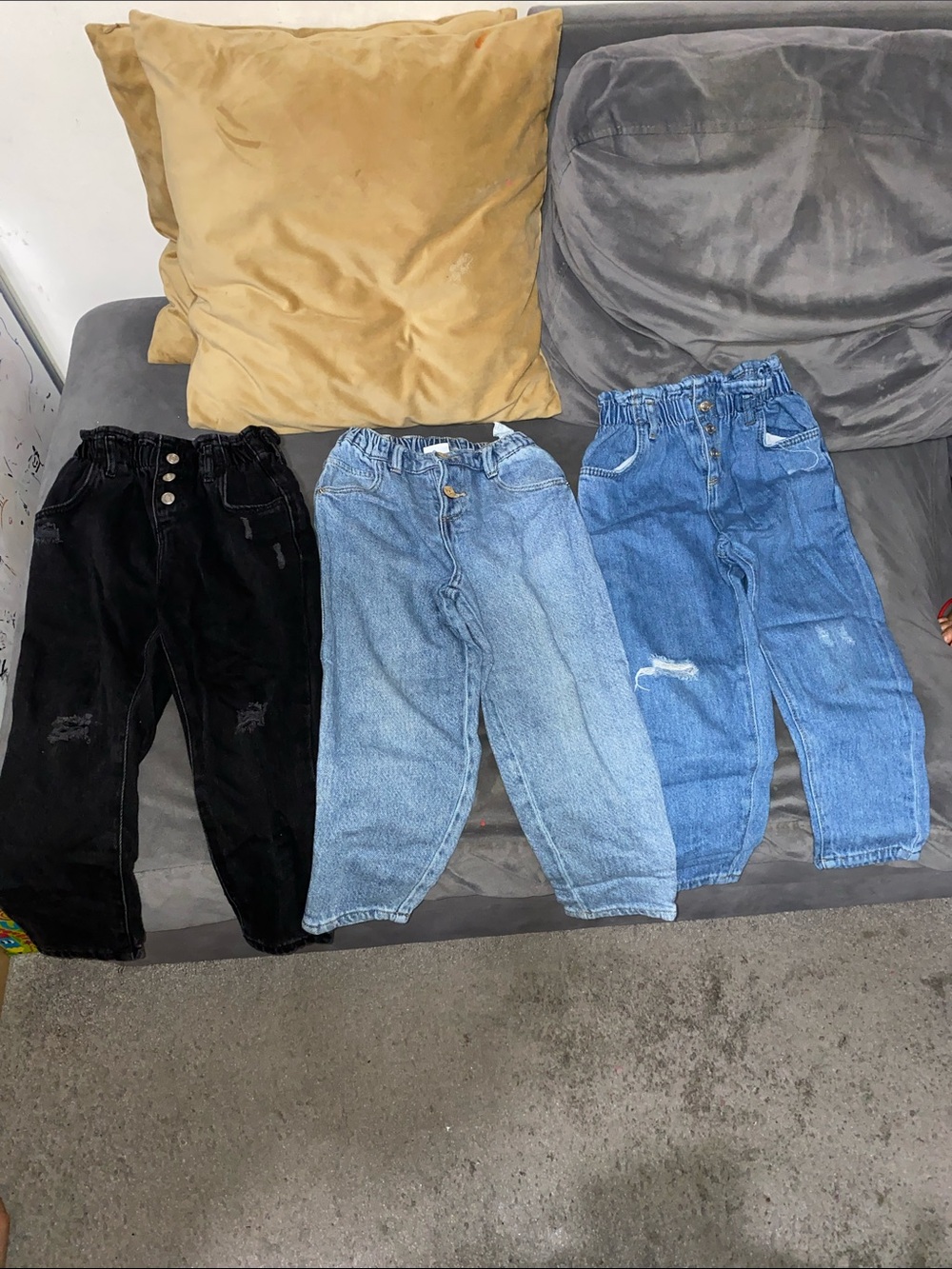 Zara Kids Trio: Black Corduroy & Two Blue Denim Jeans